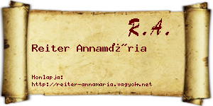 Reiter Annamária névjegykártya
